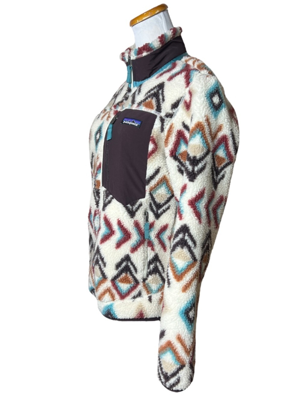 Patagonia Classic Retro-X Fleece Jacket Fern Dell Full Zip Geometric Retro Aztec - Picture 3 of 12